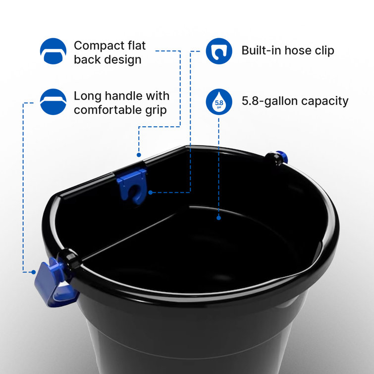 Gracious Living 5.8 Gallon Flat Back Indoor Outdoor Garden Water Bucket